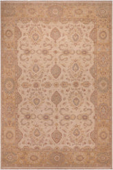 handmade Traditional Kafkaz Beige Lt. Gold Hand Knotted RECTANGLE 100% WOOL area rug 9 x 12